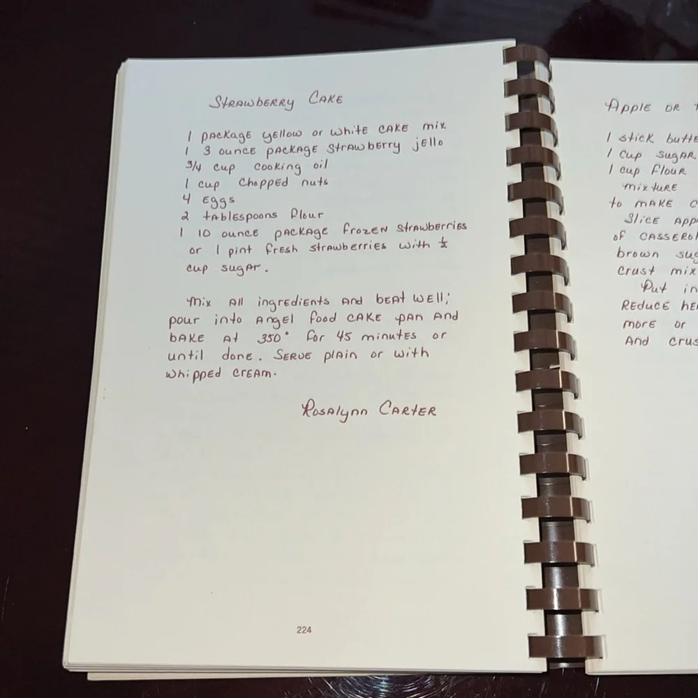 Vintage 77 Spiral Bound First Edition Plains Pot Pourri Cookbook Rosalynn Carter